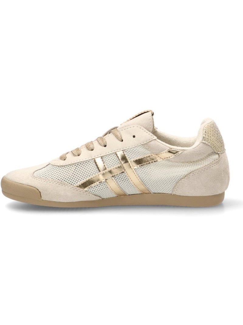 Deportivas Casual Mujer Suela Plana - Corina Beige/Blanco perlado/Platino - Kiabi