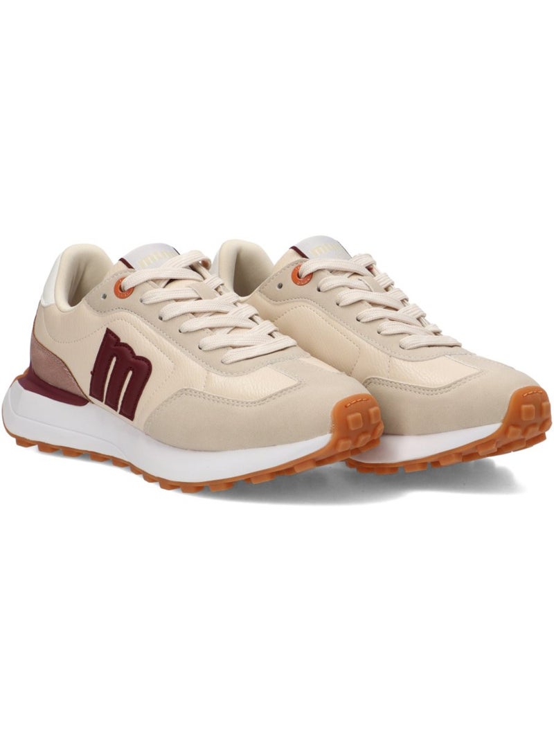 Deportivas casual mujer suela plana - mustang Beige - Kiabi