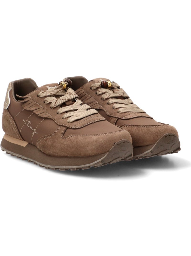 Deportivas casual mujer suela plana - mustang Caqui - Kiabi