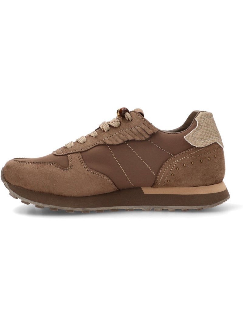 Deportivas casual mujer suela plana - mustang Caqui - Kiabi