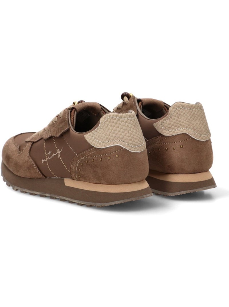 Deportivas casual mujer suela plana - mustang Caqui - Kiabi