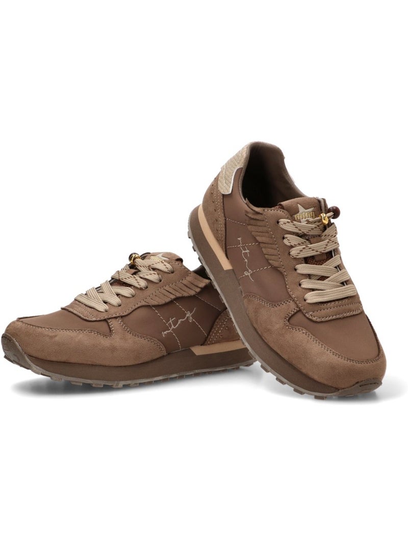 Deportivas casual mujer suela plana - mustang Caqui - Kiabi
