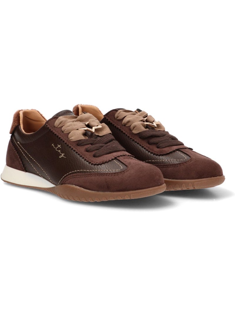 Deportivas casual mujer suela plana - mustang Marrón capuchino - Kiabi