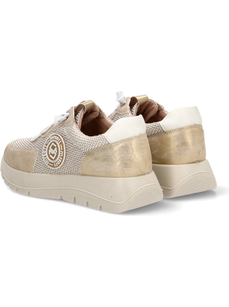 Deportivas Casual Mujer Suela Plana - Mysoft Beige/Blanco perlado/Platino - Kiabi