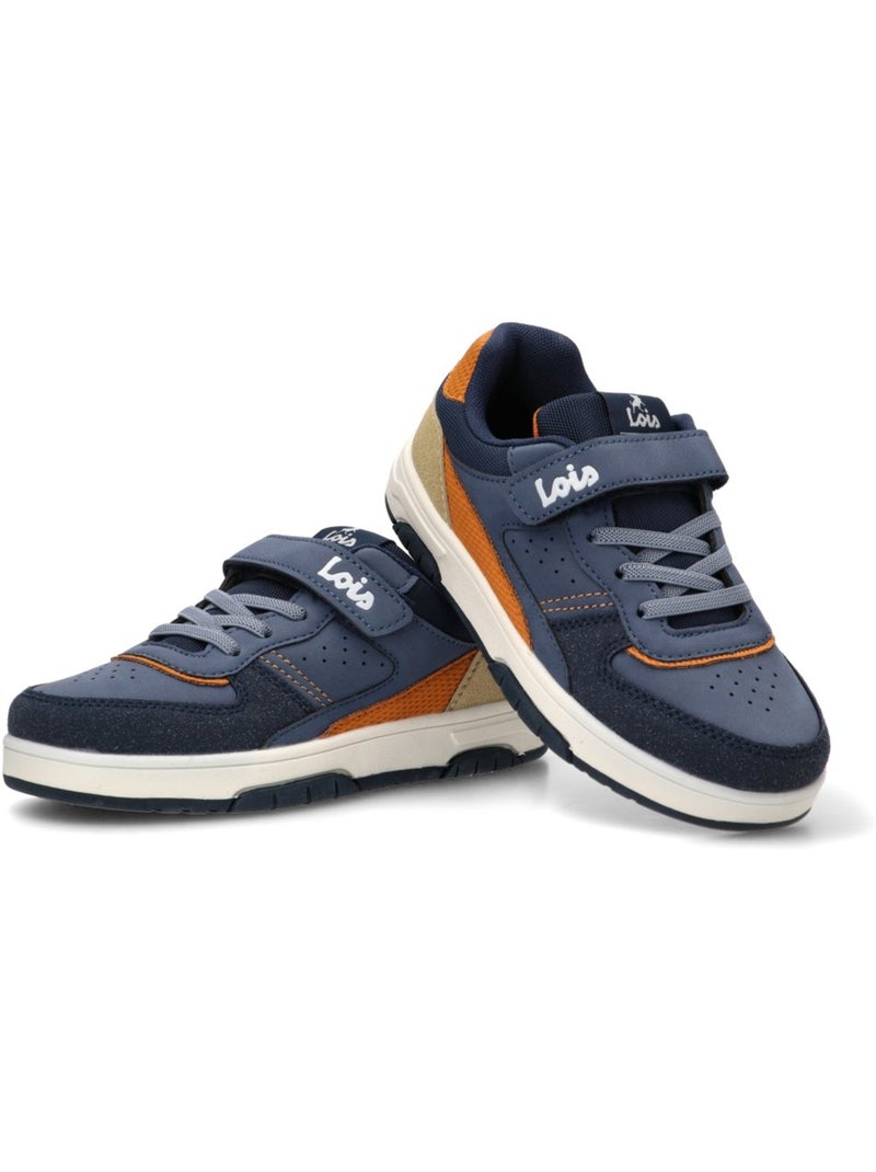 Deportivas casual niño suela plana - lois Azul marino - Kiabi