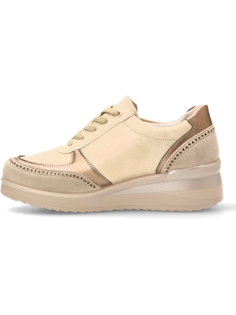 Deportivas Cómodas Mujer Cuña Media - Mysoft Beige - Kiabi