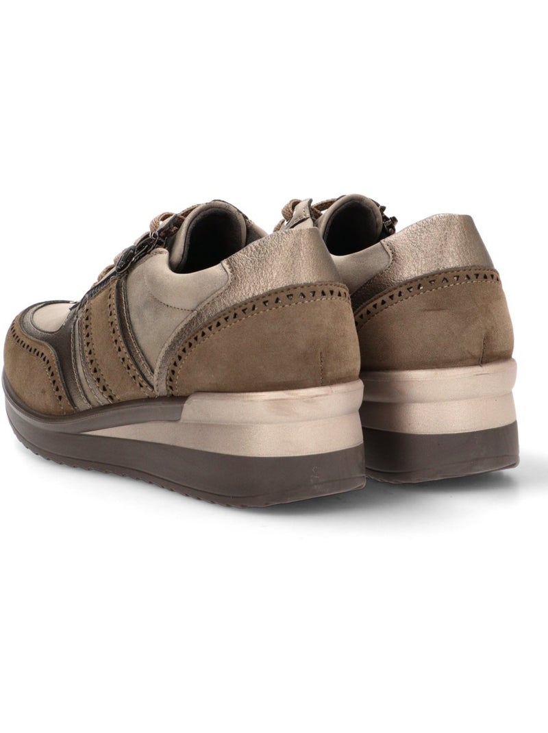 Deportivas Cómodas Mujer Cuña Media - Mysoft Taupe - Kiabi