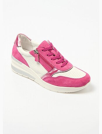 Deportivas cuña ancha de piel - Afibel