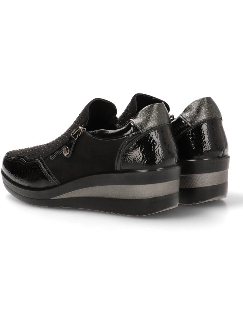 Deportivas Diario Mujer Cuña Media - Amarpies Negro - Kiabi