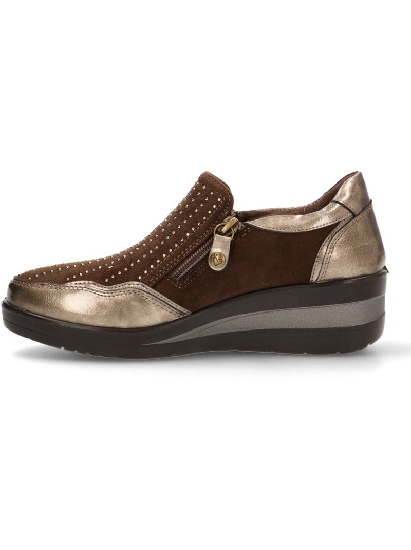 Deportivas Diario Mujer Cuña Media - Amarpies Taupe - Kiabi