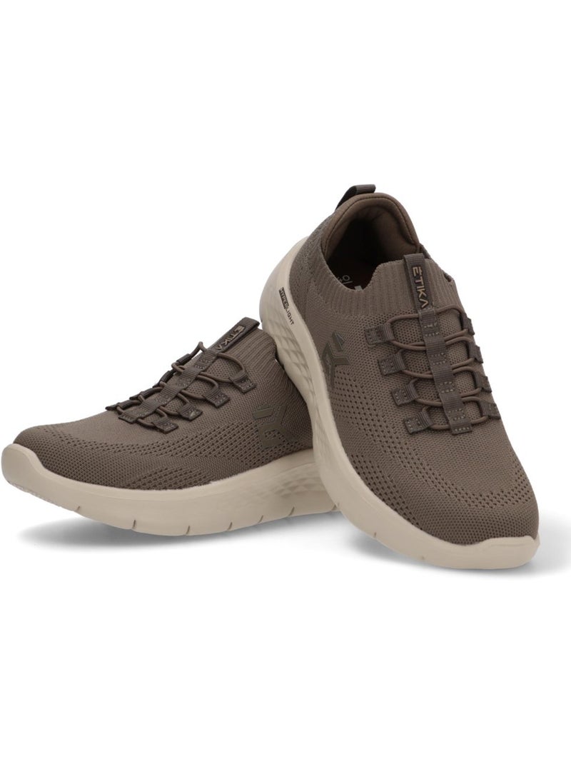 Deportivas Running Hombre Suela Plana - Etika Taupe - Kiabi