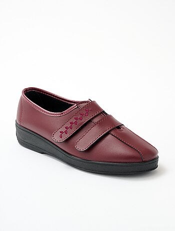 Derby anchos de piel bordados con velcro - Afibel