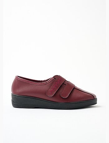 Derby anchos de piel bordados con velcro - Afibel