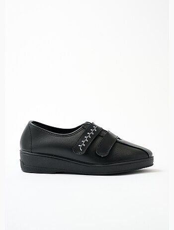 Derby anchos de piel bordados con velcro - Afibel