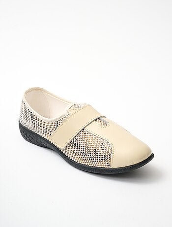 Derby anchos y elásticos de piel. - Afibel