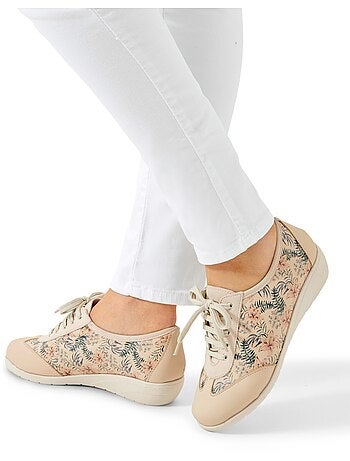 Derby en piel de fantasía floral o bicolor - Afibel