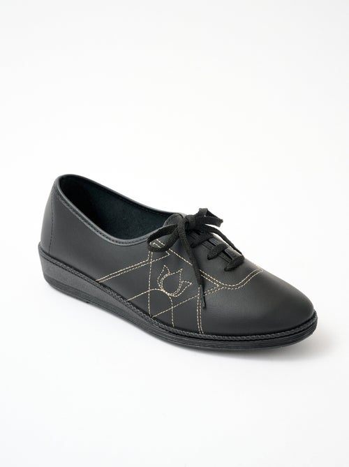Derbys ancho confort piel con cordones - Afibel - Kiabi