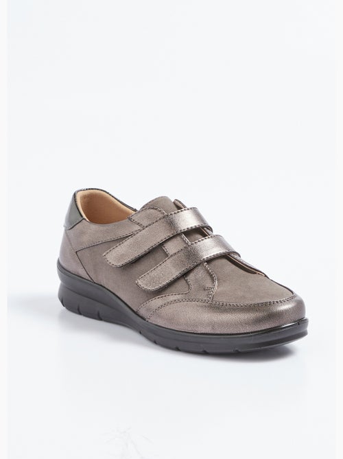 Derbys de ancho cómodo con velcro de dos materiales - Afibel - Kiabi