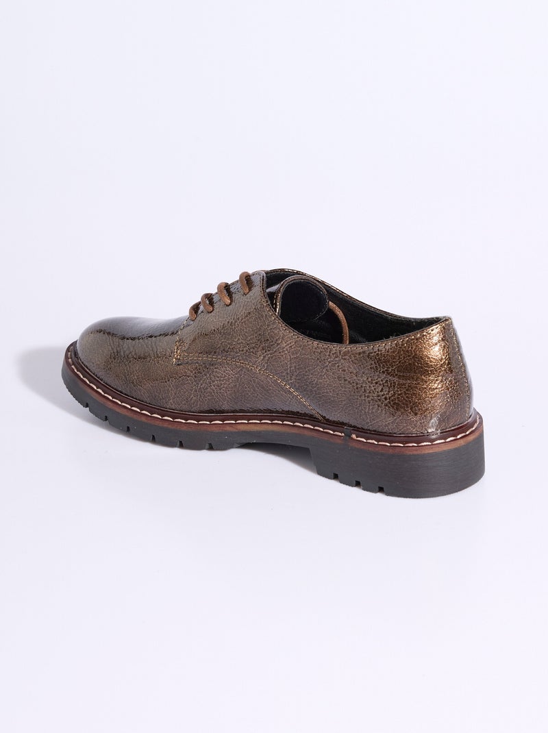 Derbys de charol con cordones de moda - afibel Bronce - Kiabi