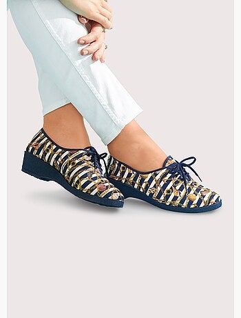 Derbys de lona con cuña y cordones - Afibel