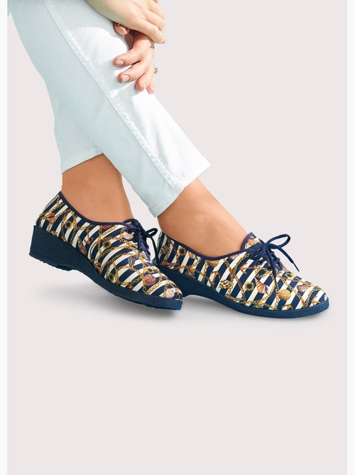Derbys de lona con cuña y cordones - Afibel - Kiabi