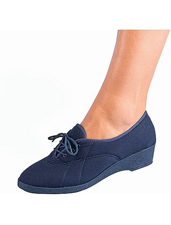 Derbys de lona con cuña y cordones - Afibel