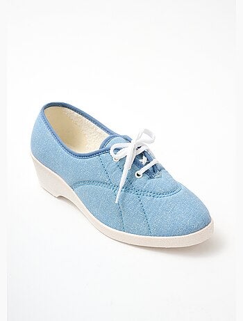 Derbys de lona con cuña y cordones - Afibel