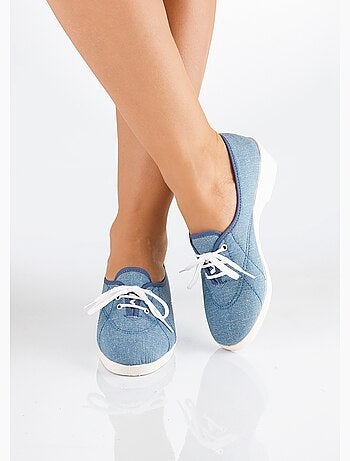 Derbys de lona con cuña y cordones - Afibel