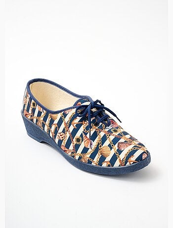 Derbys de lona con cuña y cordones - Afibel