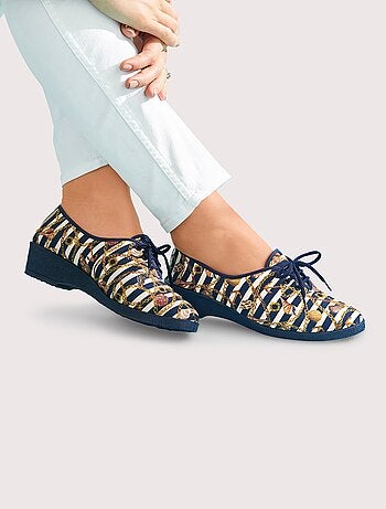 Derbys de lona con cuña y cordones - Afibel