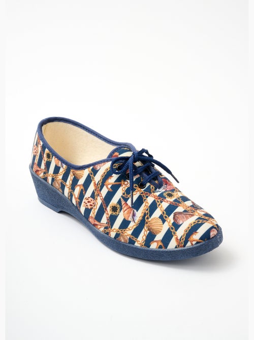 Derbys de lona con cuña y cordones - Afibel - Kiabi