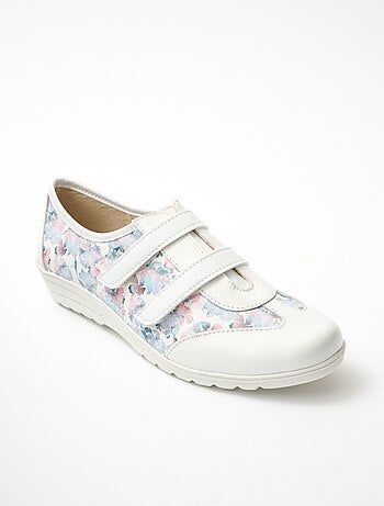 Derbys de piel anchos cómodos con cierre de velcro. - Afibel