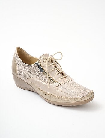 Derbys de piel con cremallera y efecto cordones - Afibel