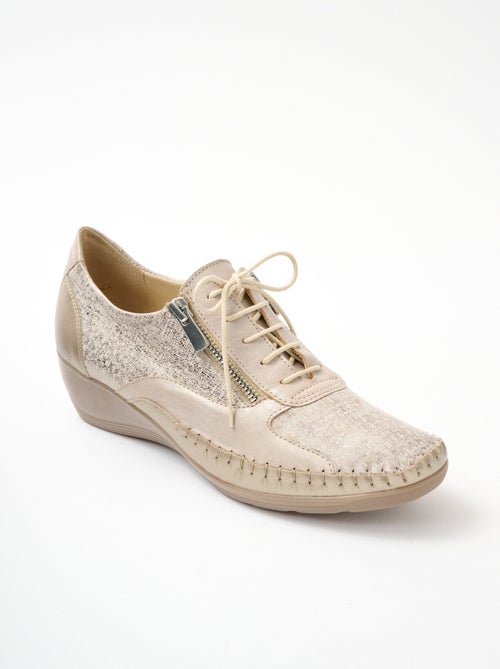 Derbys de piel con cremallera y efecto cordones - Afibel - Kiabi Derbys de piel con cremallera y efecto cordones - Afibel - Kiabi