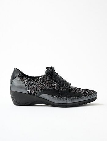 Derbys de piel con cremallera y efecto cordones - Afibel