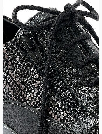 Derbys de piel con cremallera y efecto cordones - Afibel