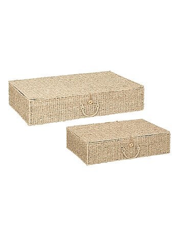 Descubre este conjunto de 2 maletas de mimbre