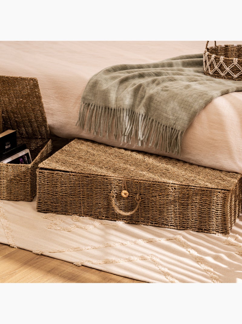 Descubre este conjunto de 2 maletas de mimbre Beige - Kiabi