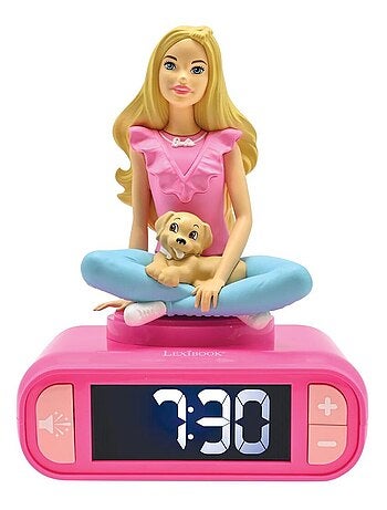 Despertador digital con Barbie en 3D, luz nocturna y efectos de sonido