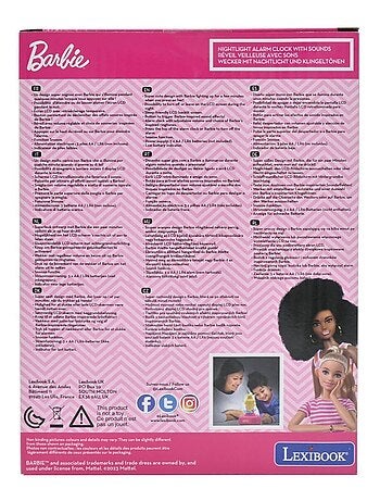 Despertador digital con Barbie en 3D, luz nocturna y efectos de sonido