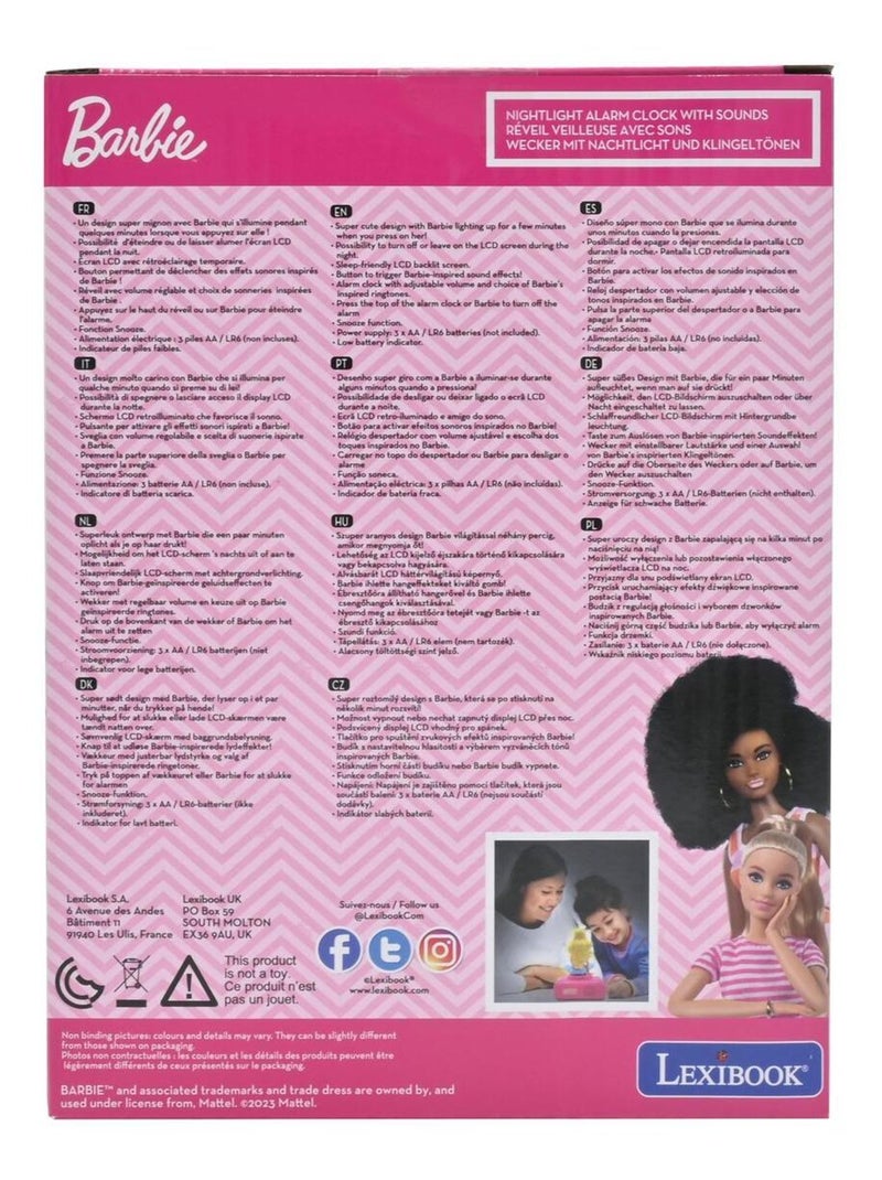Despertador digital con Barbie en 3D, luz nocturna y efectos de sonido Rosa - Kiabi