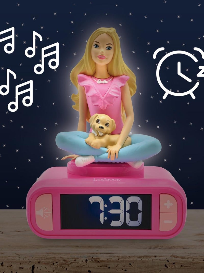 Despertador digital con Barbie en 3D, luz nocturna y efectos de sonido Rosa - Kiabi