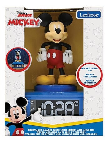 Despertador digital con luz nocturna 3D de Mickey y efectos sonoros