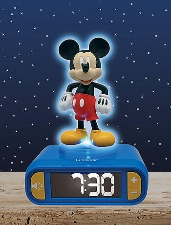 Despertador digital con luz nocturna 3D de Mickey y efectos sonoros