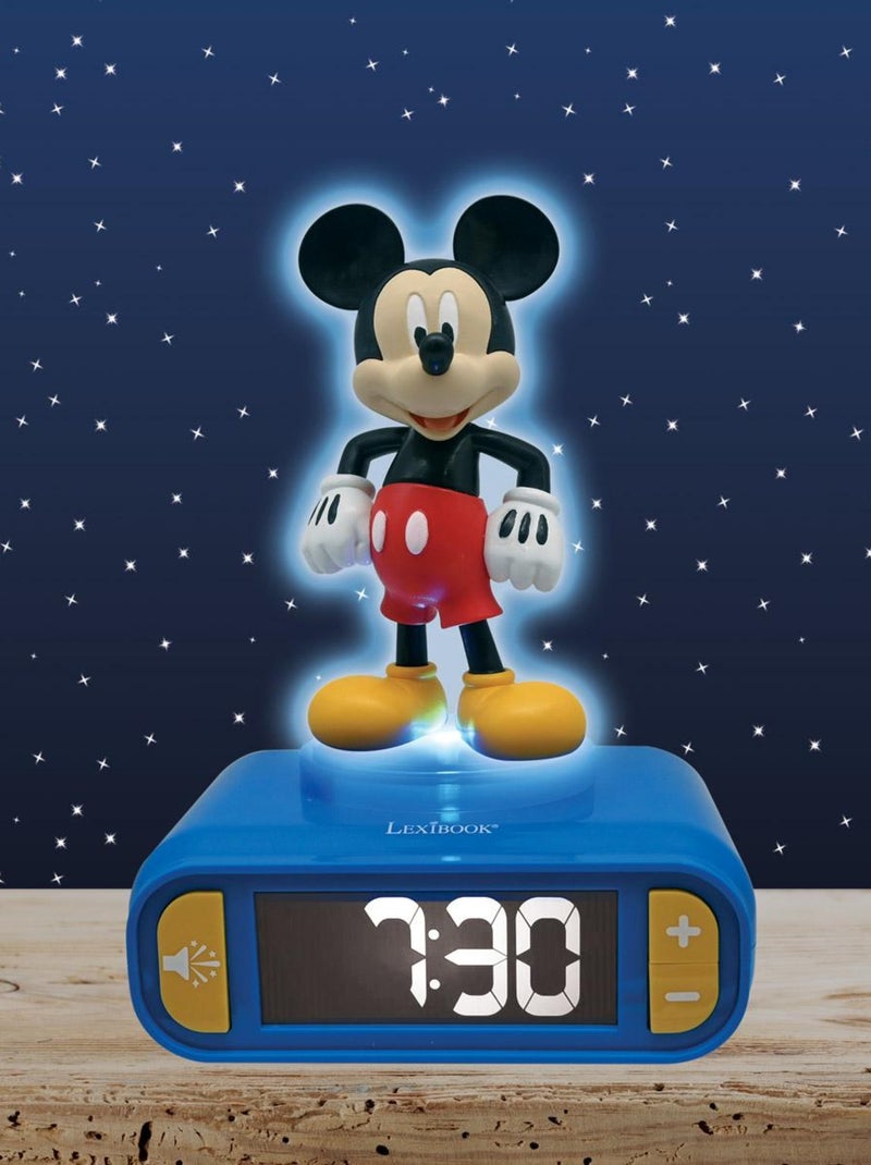 Despertador digital con luz nocturna 3D de Mickey y efectos sonoros Azul - Kiabi