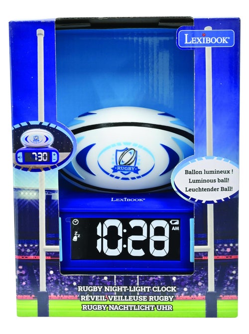 Despertador digital con luz nocturna de bal?n de rugby en 3D y efectos sonoros - Kiabi