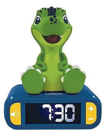 Despertador digital con luz nocturna de dinosaurio en 3D y efectos sonoros