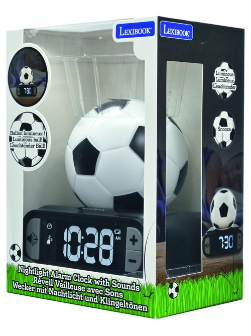 Despertador digital con luz nocturna de fútbol en 3D y efectos sonoros - Kiabi