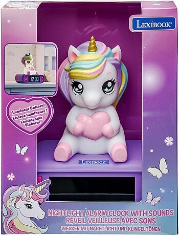 Despertador digital con unicornio 3d y efectos de sonido