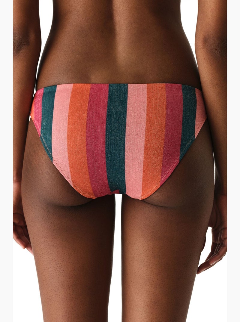 Devin braguita de bikini a rayas con hilo metalizado y talle medio penti Rosa fluo - Kiabi